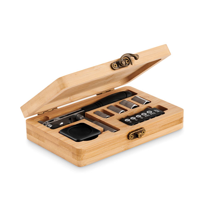 13 Piece Tool Set Bamboo Case