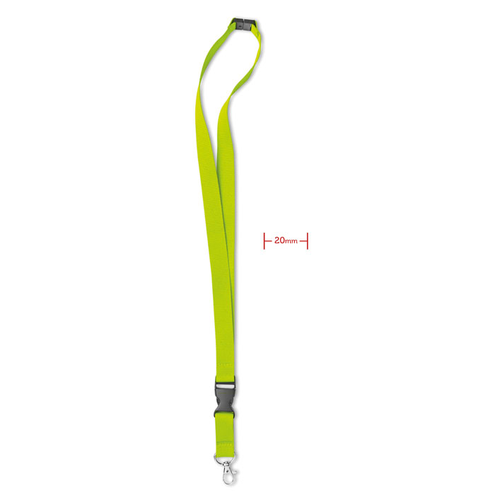 Promotional-Larnyard with metal hook 20 mm -lime