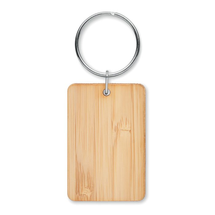 Rectangular bamboo key ring 2