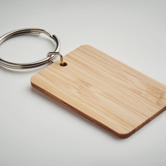 Rectangular bamboo key ring 3