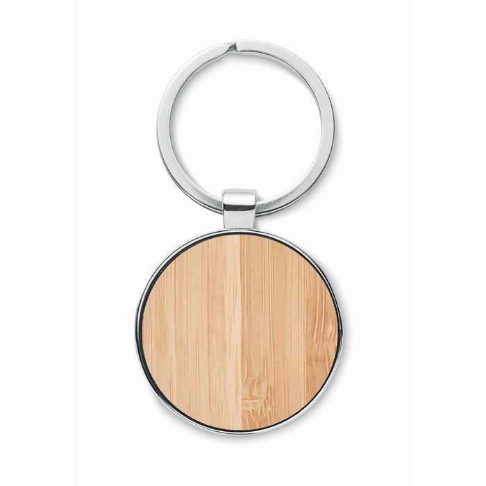 Round key ring metal bamboo 2