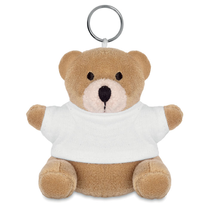 Promotional White Teddy Bear Key Ring