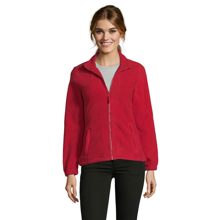 personalized-NORTH WOMEN ZIPPED FLEECE-red