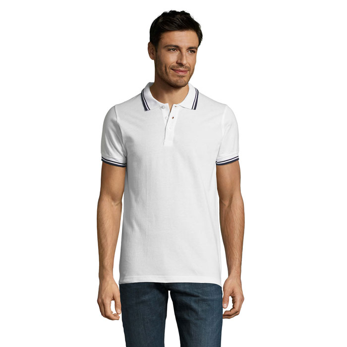 customized-PASADENA MEN POLO 200-white/navy