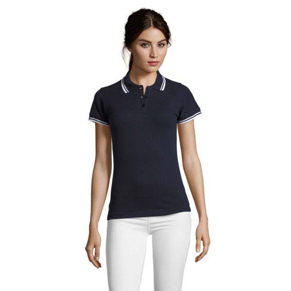 personalized-PASADENA WOMEN POLO 200-french navy/white