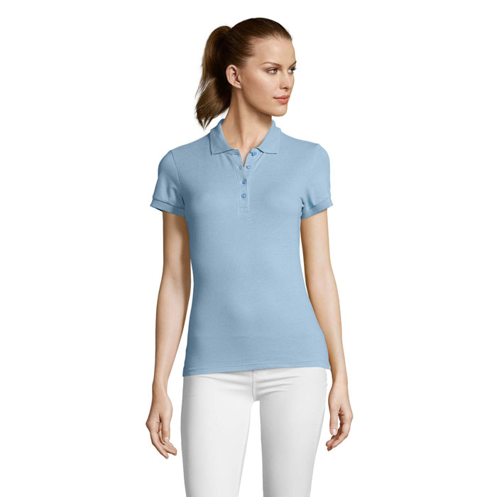 customized-PASSION WOMEN POLO 170g-sky blue pique