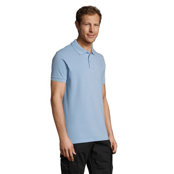 personalized-PERFECT MEN Polo 180g-sky blue pique