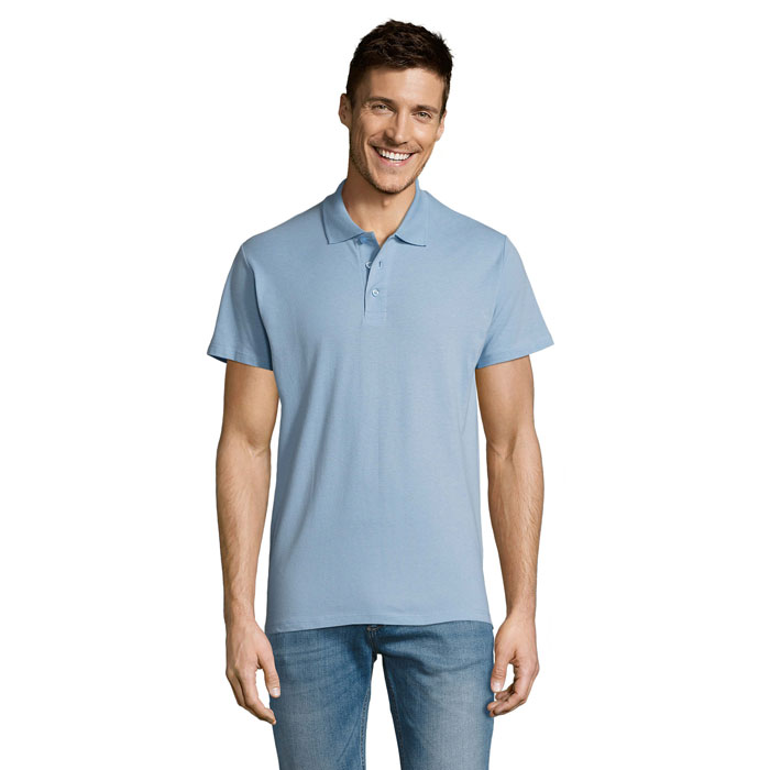 customized-SUMMER II MEN polo 170g-sky blue pique