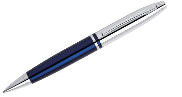 Promotional Calais - Chrome Blue Ballpoint Pen