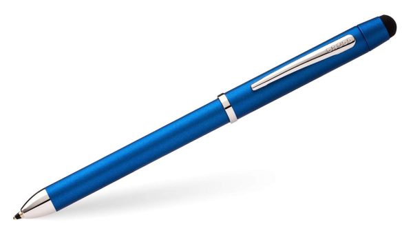 Promotional Metallic Blue Multi-Function Pen with Stylus 3in1