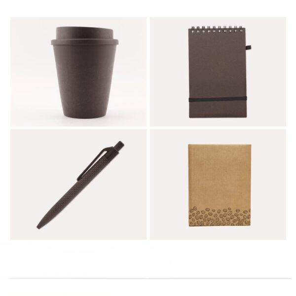 Coffee gift set with cup pen and notepad perfect for work or personal use
