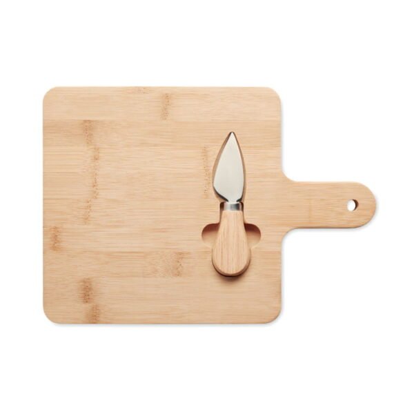 Bamboo cheese board set with utensils ideal for parties and gatherings