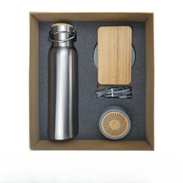 Bamboo lid flask wireless stand cement bamboo bluetooth speaker