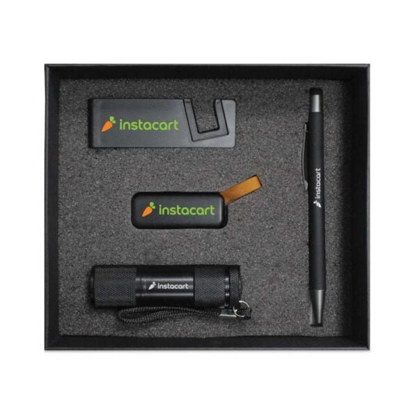 Promotional gift sets 71 corporate gifts suppliers for uae Sleek black mobile holder metal pen with stylus and slide usb flash drive for efficient branding