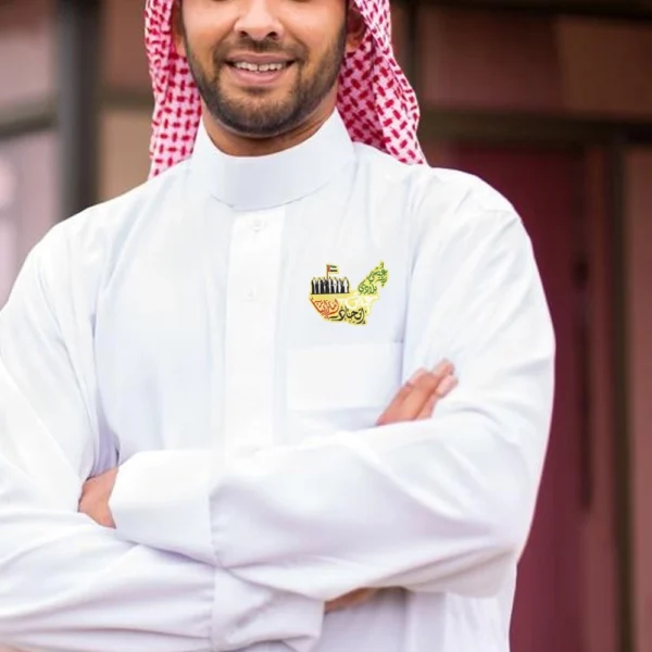 Uae map shaped golden badge