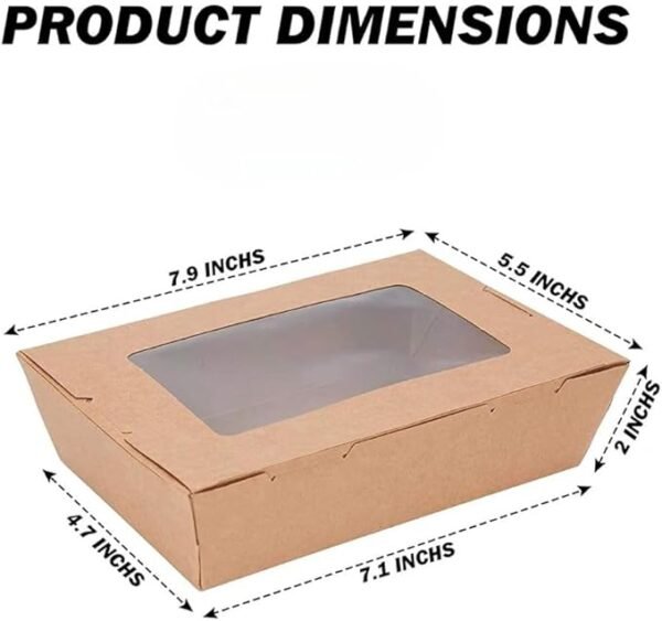 Takeout box product dimensiions