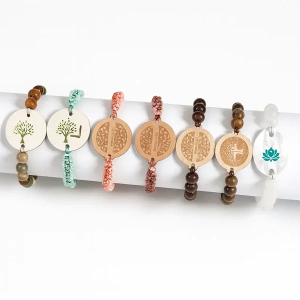 Beaded wooden rfid elastic wristbands in oman