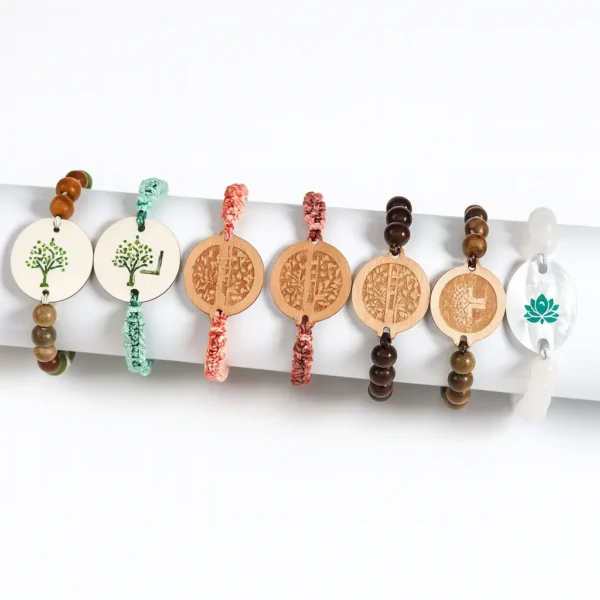 Beaded wooden rfid elastic wristbands in qatar