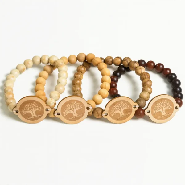 Eco wooden bracelet bead elastic rfid wristband in qatar