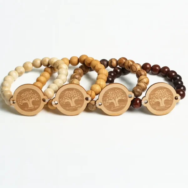 Eco wooden bracelet bead elastic rfid wristband in uae